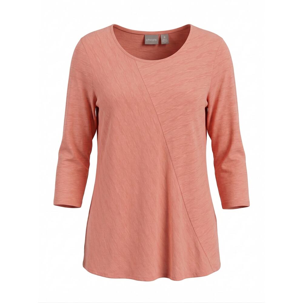 Chico's Womens S Minimalist Lagenlook Soft Norm Staple Modest Career Tunic Top